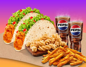 2 Crispy Chicken Taco+1 Small Fries+1 Cinnamon Twists+2 Pepsi Zero