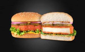 Spicy paneer deluxe burger