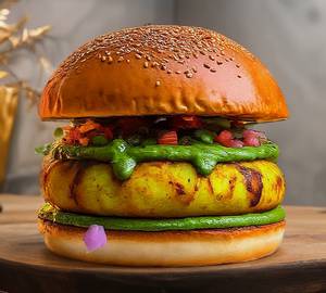 Tawa aloo tikki burger