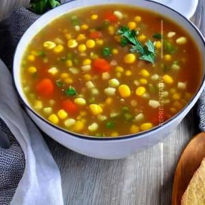 Sweet corn veg soup