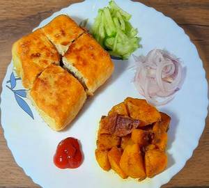 Egg Mughlai Paratha(4Pcs)+ Aloo Dum