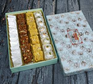 4 - Line Box #2 ( Kaju Burfi + Dhodha Burfi + Sev Badam Burfi + Kheer Kadam )