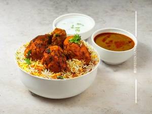 Tandoori chicken dum biryani