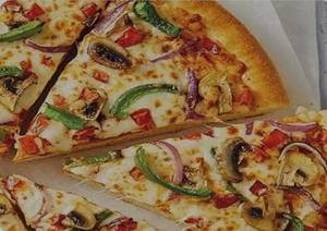 Peppy paneer pizza with Italian pink sauce