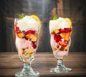 Strawberry pineapple sundae