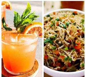 Veg Fried Rice+Orange / Pineapple Mocktail