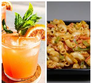 Veg creamy pasta+Orange / Pineapple Mocktail
