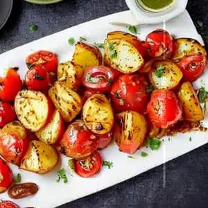 Grilled Potatoes & Tomatoes