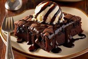 Brownie with ice cream