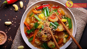 Mixed Vegetables In Green Chilli Sauce (half)