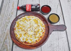 Cheese & Crunchy Paneer Pizza + Cold Drink