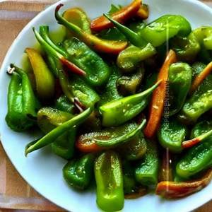 Green Pepper Merinade Mushroom Dry