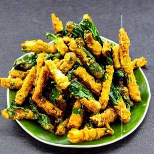Crispy Spinach Babycorn