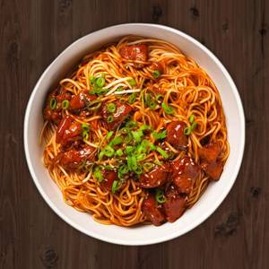 Veg noodles with veg manchuria