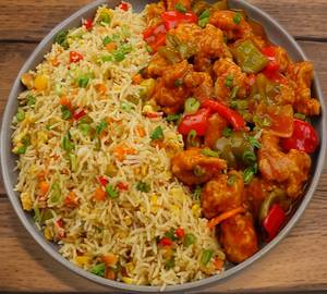 Veg fried Rice with veg Manchuria