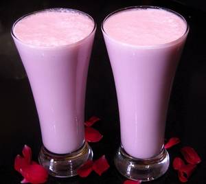 Rose milk milkshake