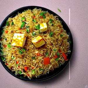 Burnt garlic paneer fried rice