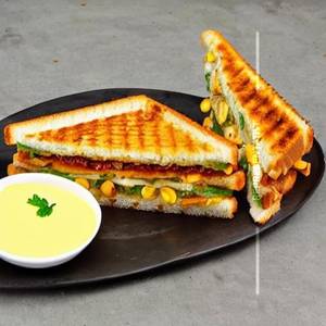 Corn Capsicum Cheese Grilled Sandwich