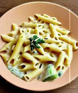 White sauce pasta veg