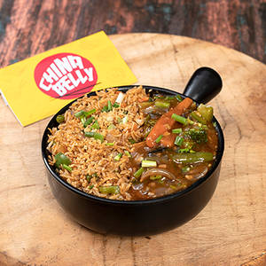 Chilli Garlic Rice with Exotic Veg in Schezwan Sauce Bowl