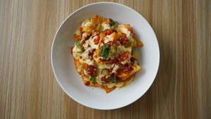 Nachos With Cheese Sauce And  Salsa