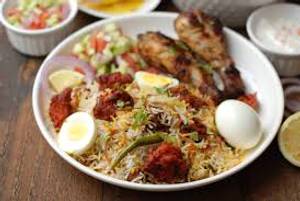 Chicken Biryani + Chicken 65 + Egg Poriyal