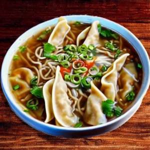 Chicken Wonton Noodles Soup