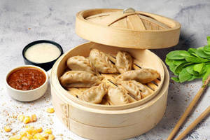 Spinach Corn Dumplings (Whole Wheat) [8 Pieces]