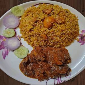 Polao with egg curry