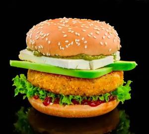 Paneer with cheese burger