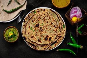 Green Chilli Garlic Paratha