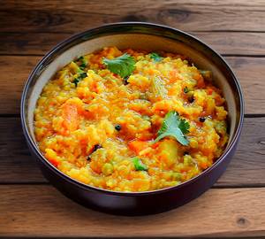 Mixed Veg Chana Dal Khichadi With Chokha [ Serves 1 ]