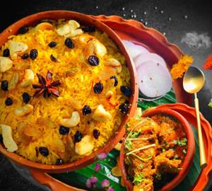 Chef special pulao with special chicken kosha
