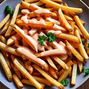 French Fries with Tandoori Sauce