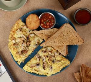 Mushroom Chicken Cheese Omelette