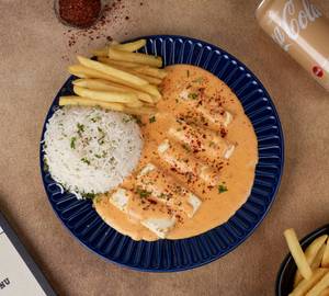 Paneer Paprika With Rice And Fries