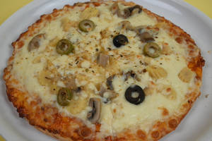 Baby Corn Mushroom Pizza