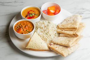 Kadi+rajma+ Rice+4 Roti+salad