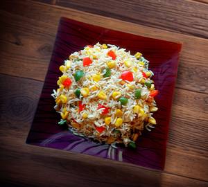 Corn fried rice + manchurian