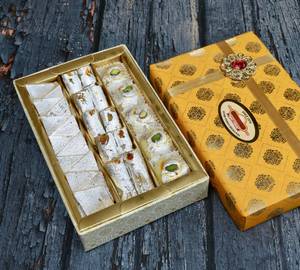 3 - Line Box #3 (500 Gms) ( Kaju Burfi, Kaju Roll, Khir Kadam)