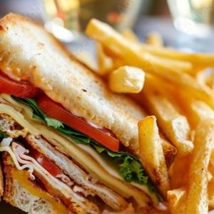 Bombay Veg Cheese Grilled Sandwich + Fries Combo
