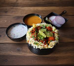 Chicken seekh kebab biryani                                                                                                                                                                       