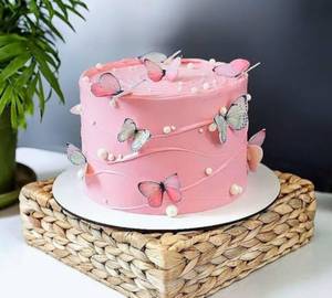 Kitkat Chocolate. Premium Pink Butterfly Birthday Cake