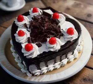 Black forest heart shape cake                          