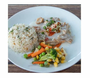 Chicken Ai Fungi With Herb Rice & Vegetables Meal