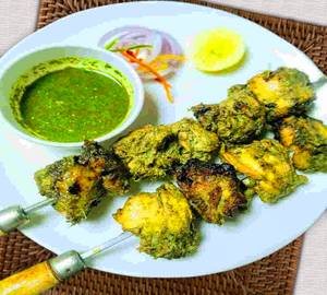 Hariyali chicken kabab bone
