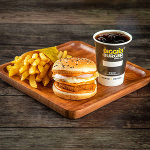 Egg Twisted Burger+small Fries+coke