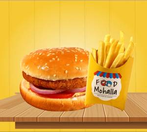 Aloo Tikki Burger + Peri Peri Fries