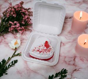 Eggless Red Velvet Heart Bento Cake  [250  Gram]