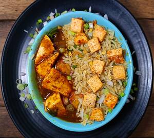 Paneer Fried Rice With Dry Chili Paneer (4 Pieces)bowl